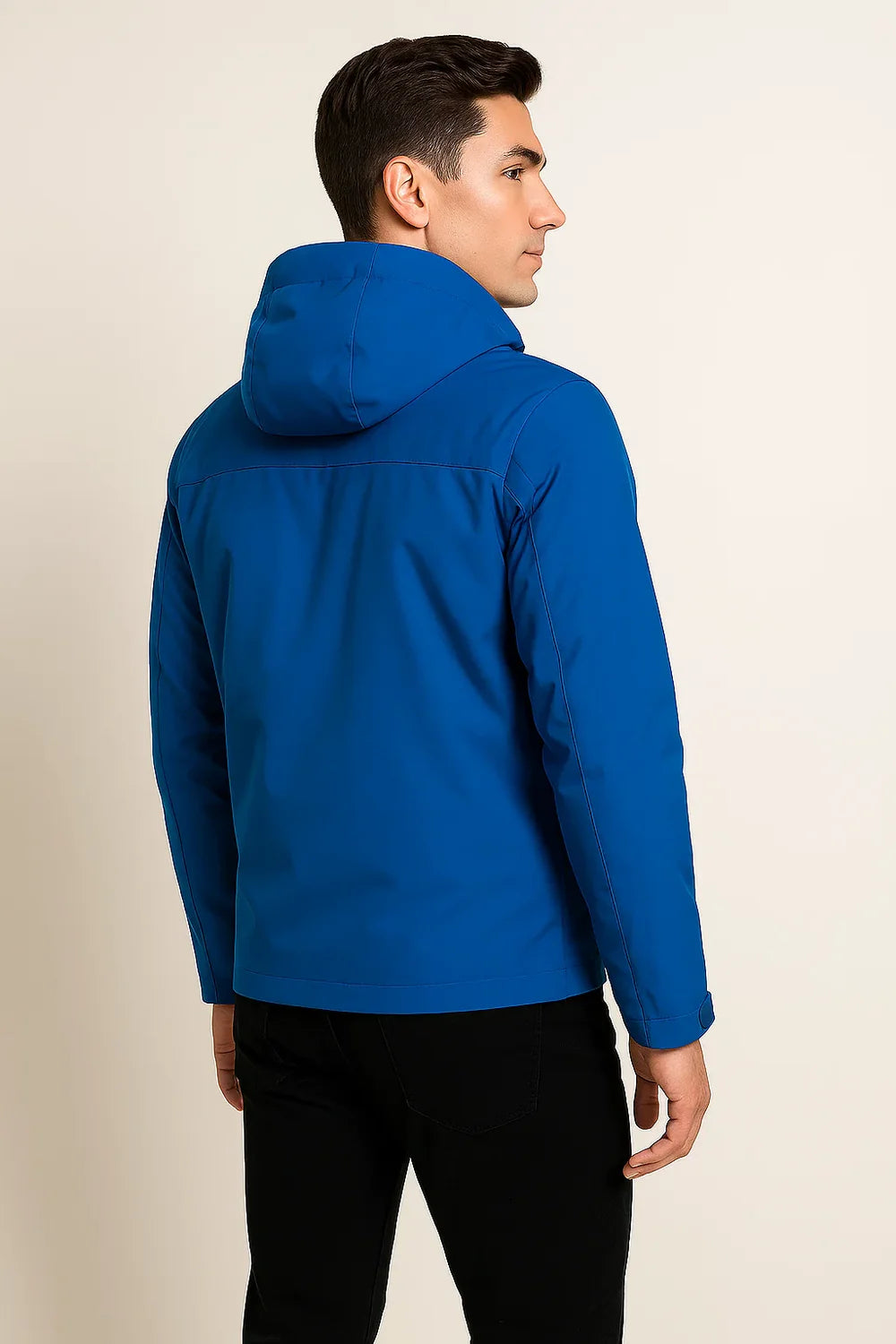 Veste d’Hiver et d’Automne pour Homme au Style Moderne avec Capuche – Bleu