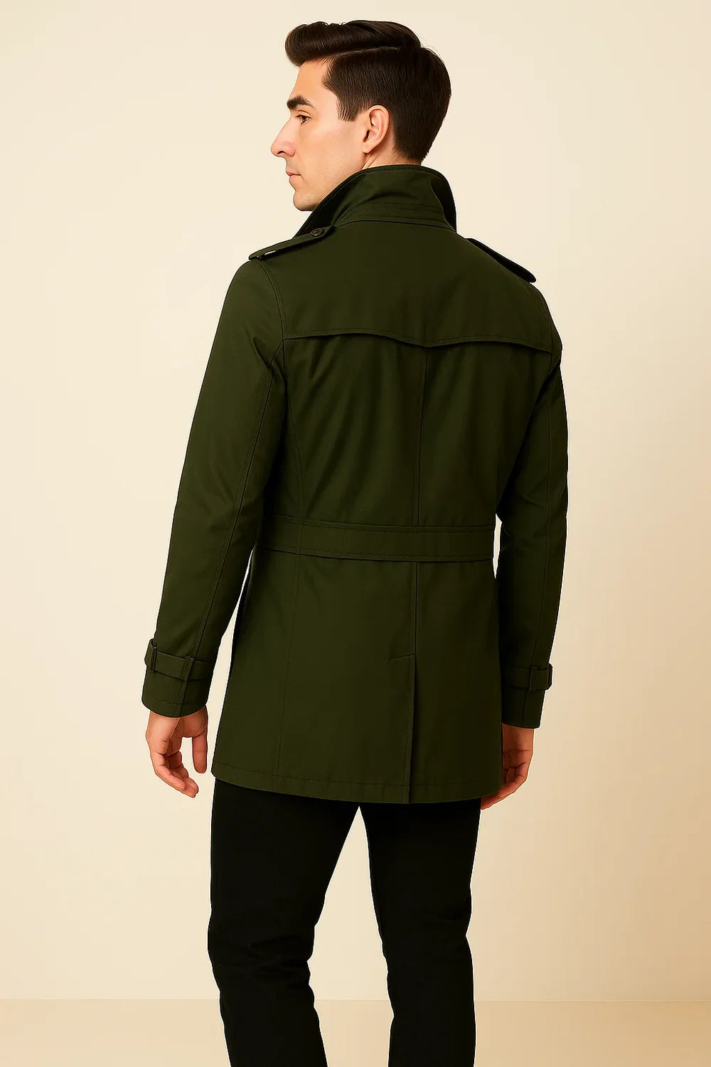 Manteau d’Hiver Homme Business Smart-Casual – Vert Foncé