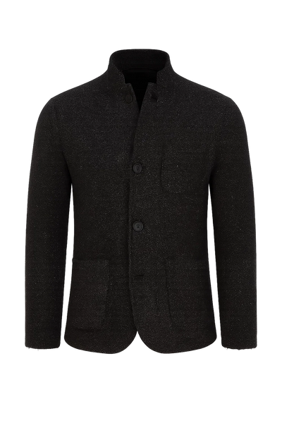 Cardigan Rétro à Boutons pour Homme – Noir