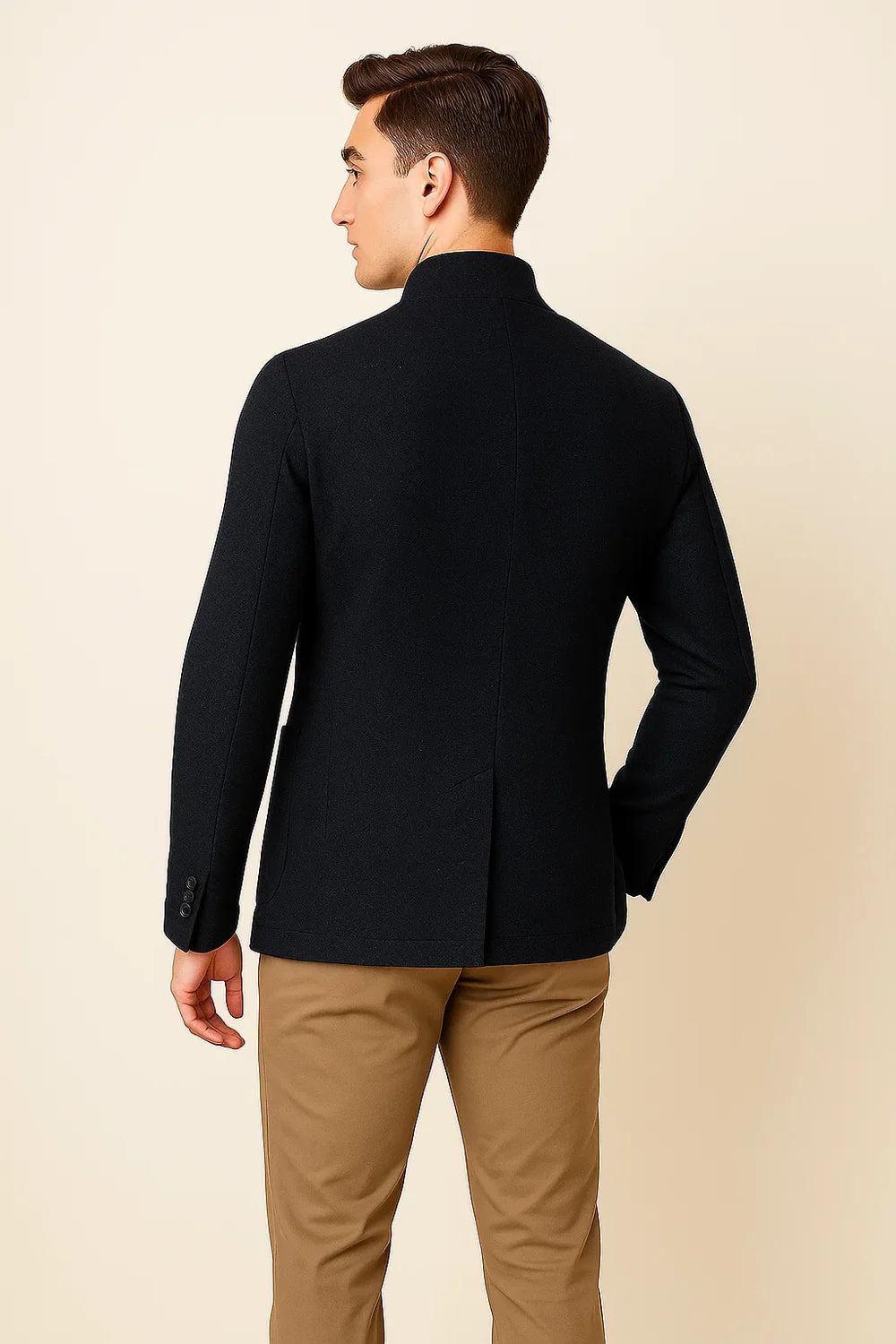 Cardigan Rétro à Boutons pour Homme – Bleu marine