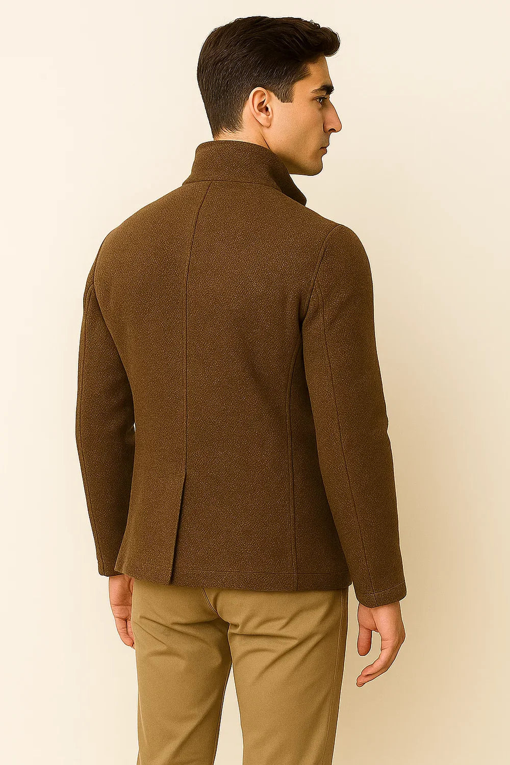 Cardigan Rétro à Boutons pour Homme – Kaki