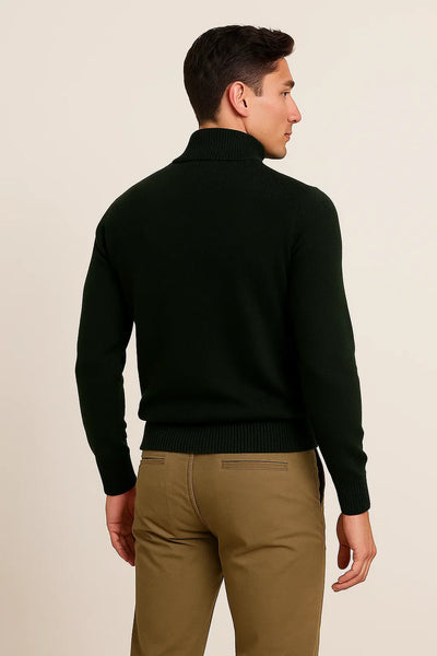 Pull Homme au Style Moderne – Coupe Ajustée – Vert foncé
