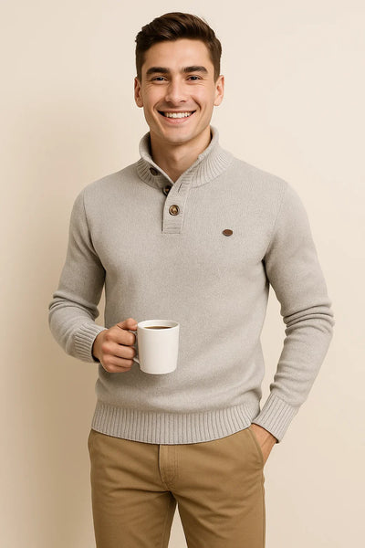 Pull Homme au Style Moderne – Coupe Ajustée – Blanc