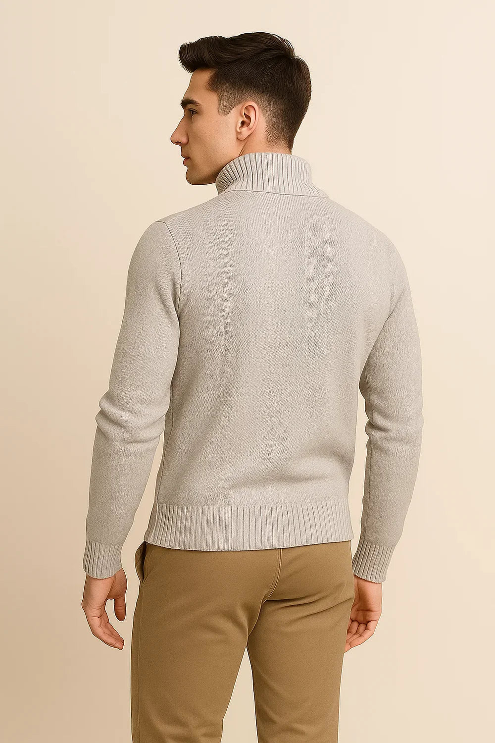 Pull Homme au Style Moderne – Coupe Ajustée – Blanc