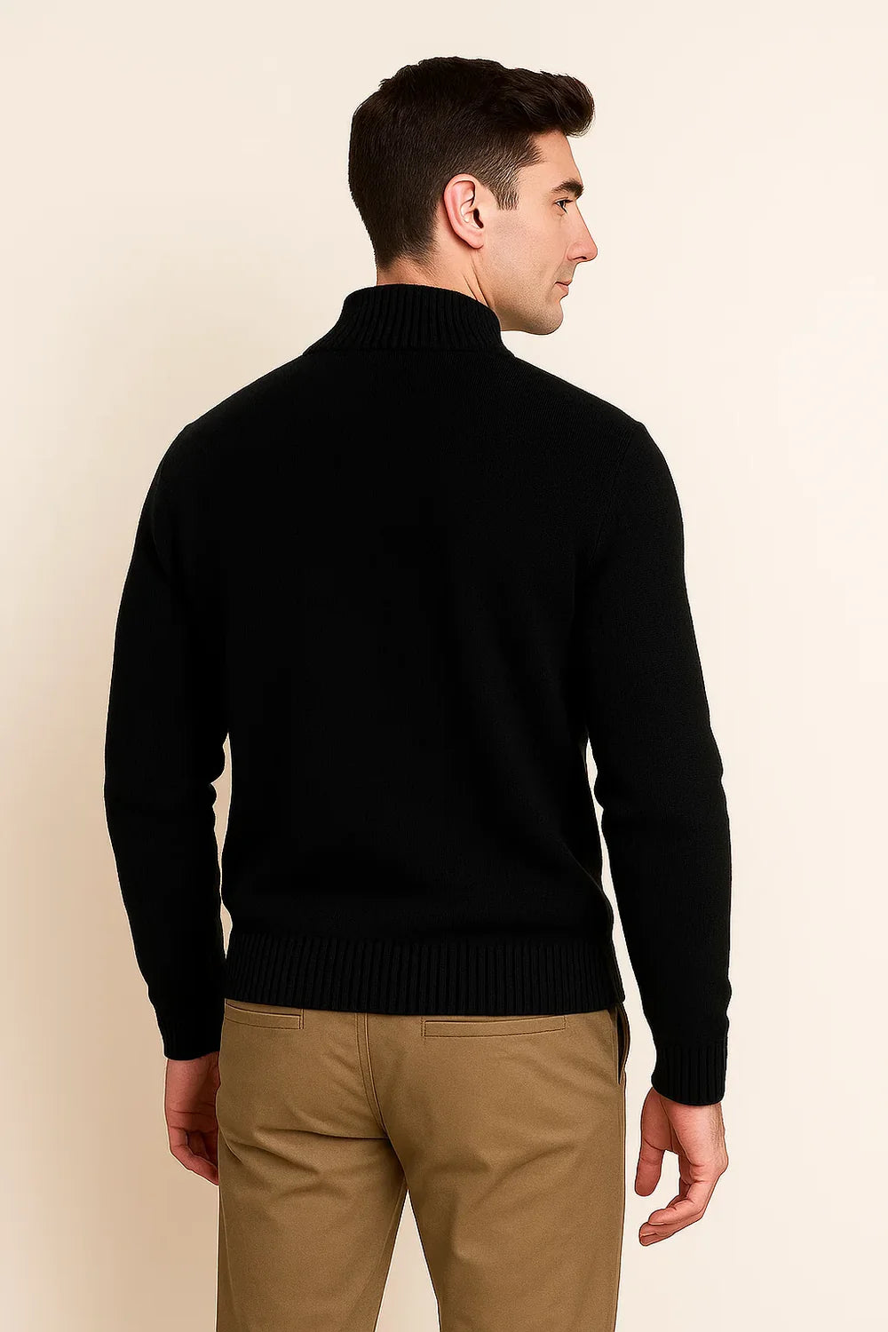Pull Zip Tendance Smart-Casual pour Homme - Noir
