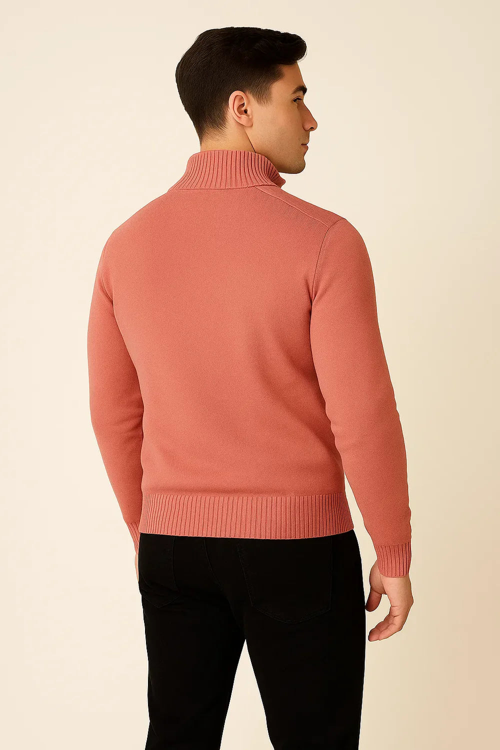 Pull Zip Tendance Smart-Casual pour Homme - Rose