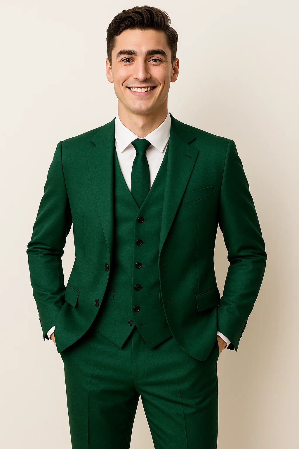 Ensemble Formel Classique 3 Pièces pour Homme – Vert