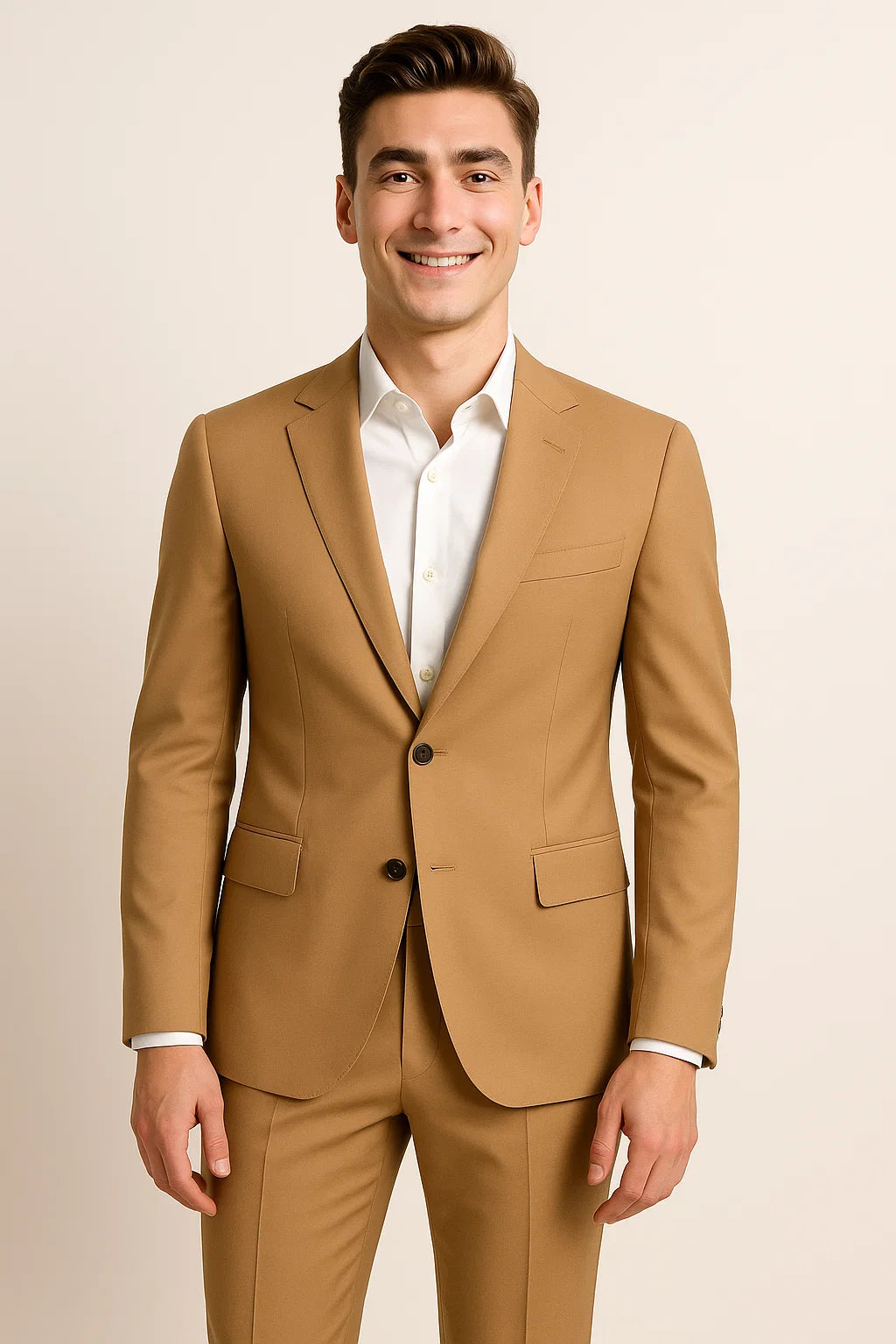 Costume Classique Ajusté pour Homme – Kaki