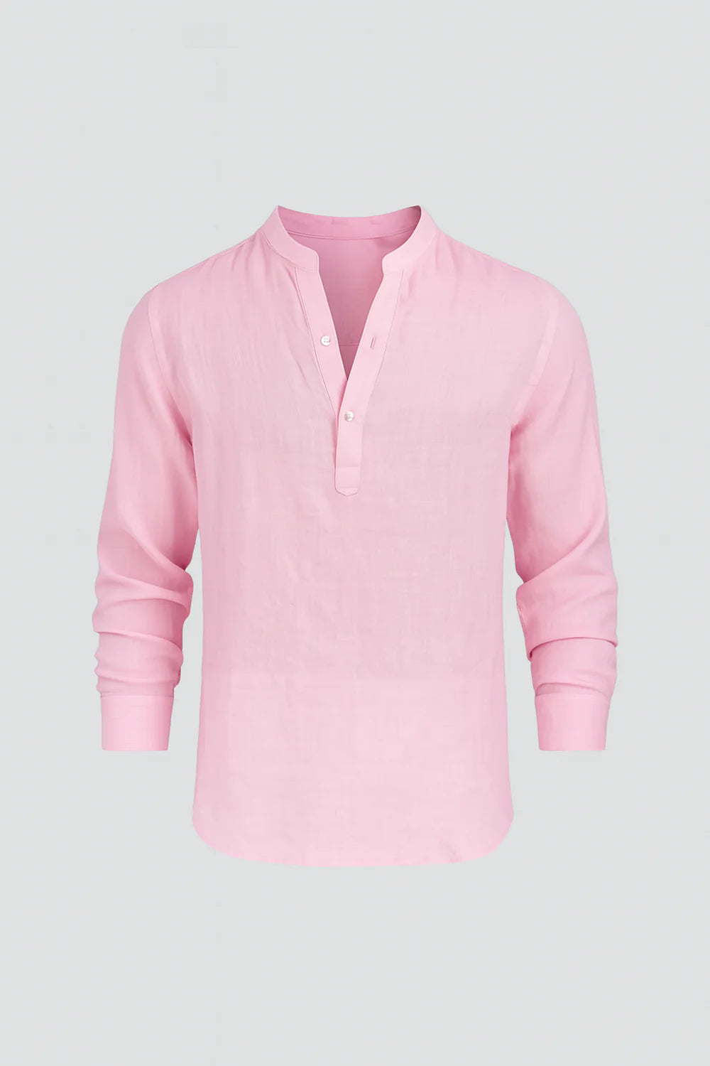 Chemise d'Été Tendance en Lin avec Col pour Homme – Rose