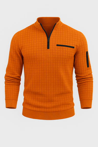 Polo à Manches Longues pour Homme au Style Moderne – Orange