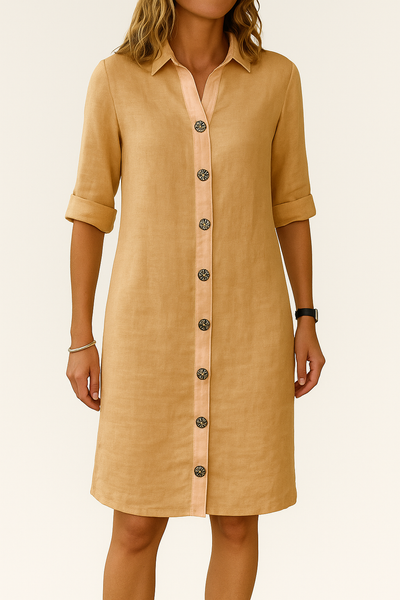 Robe d'été classique entièrement boutonnée pour femmes