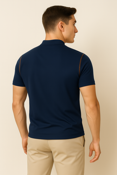 Polo Élégant Décontracté-Chic pour Homme – Bleu foncé