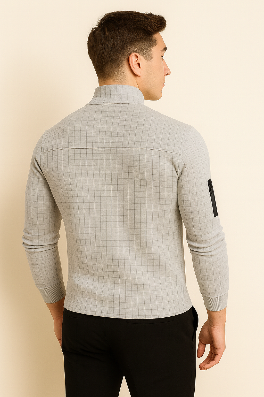 Polo à Manches Longues pour Homme au Style Moderne – Gris clair
