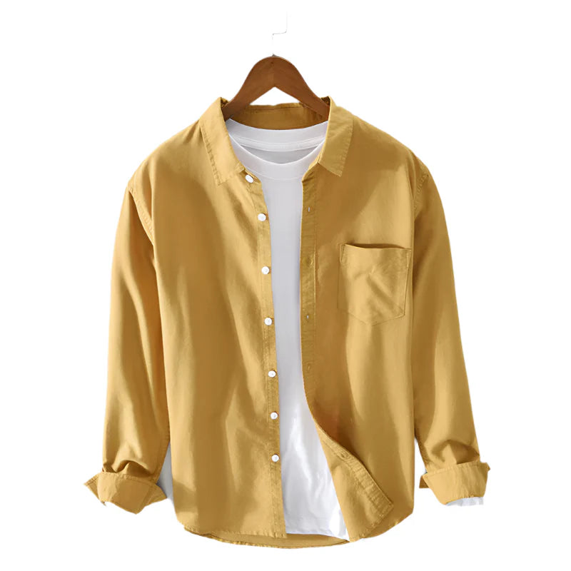 Chemise Oxford d'Été Élégante pour Homme – Jaune