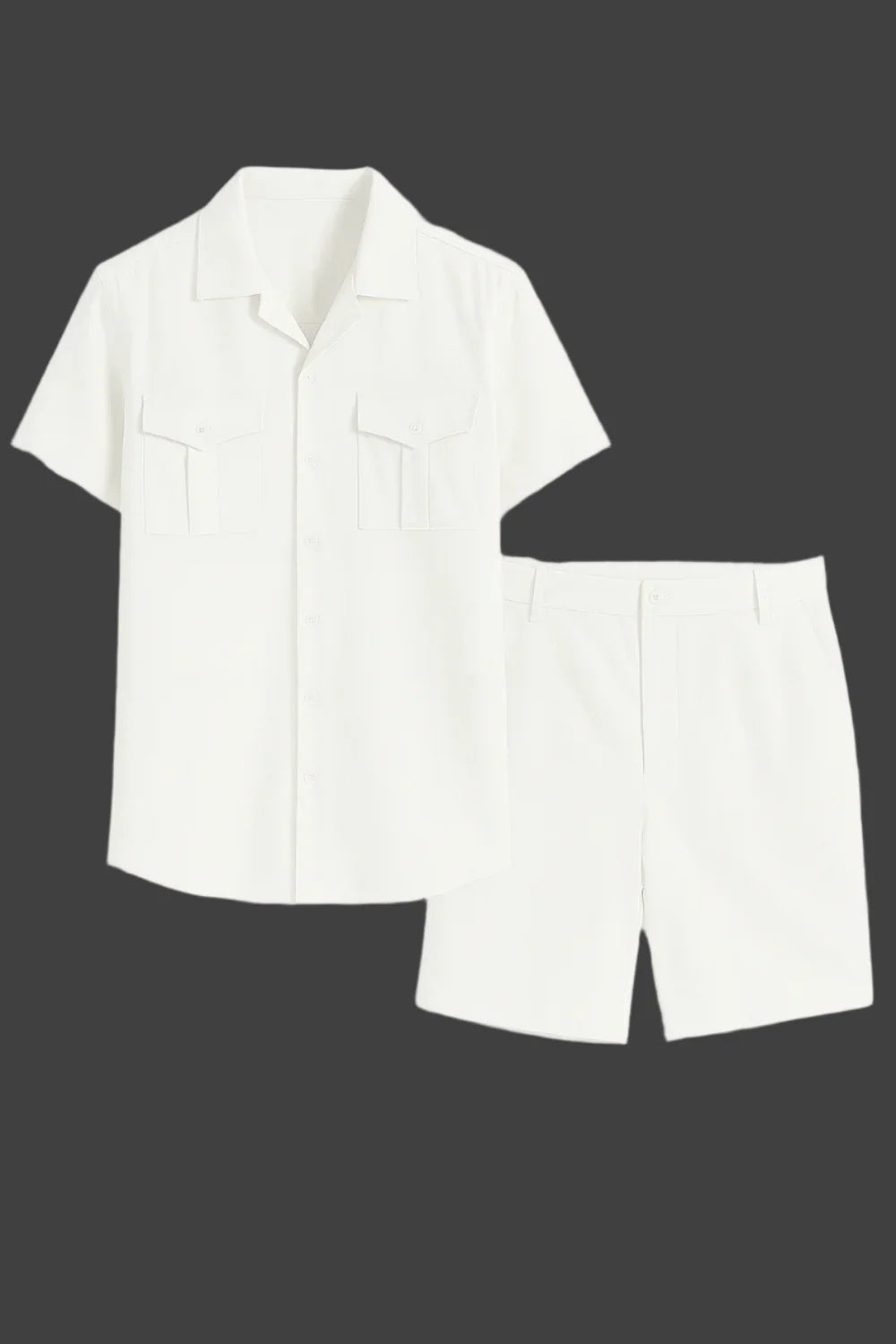 Ensemble élégant pour hommes – Polo et short – Blanc