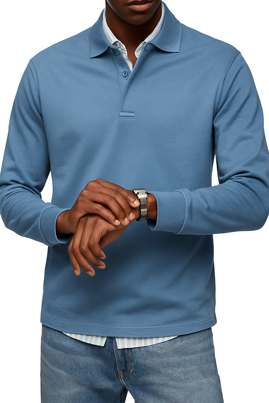 Polo Manches Longues Homme – Col Classique pour Look Décontracté