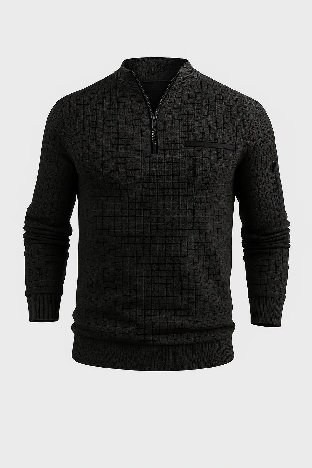 Polo à Manches Longues pour Homme au Style Moderne – Noir