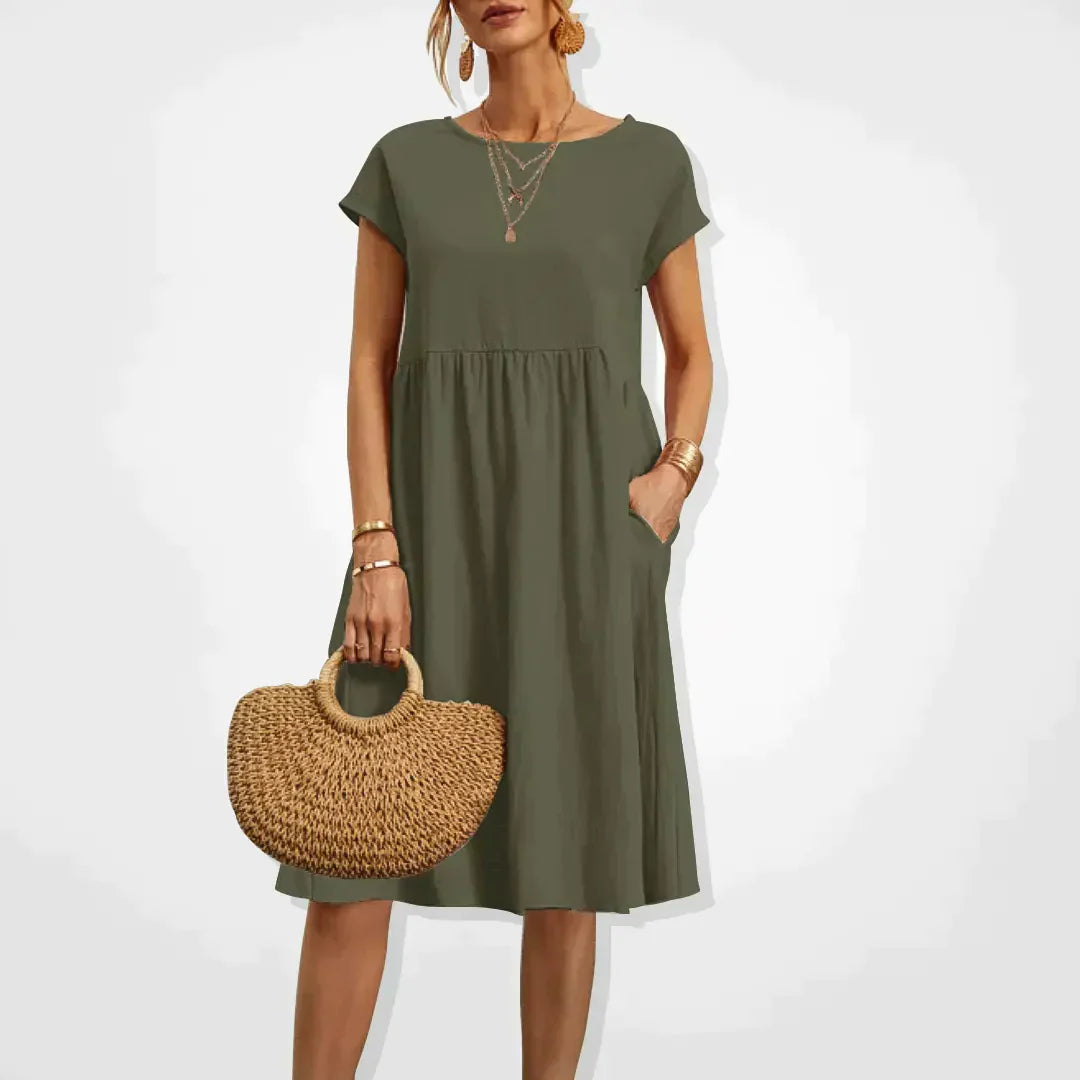 Robe midi à poches pour femmes