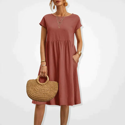 Robe midi à poches pour femmes