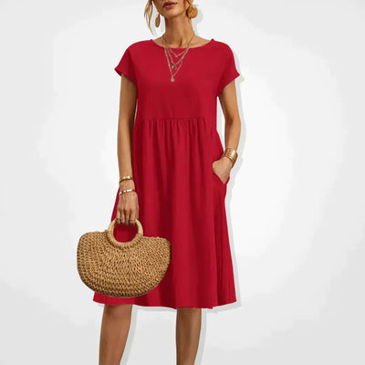 Robe midi à poches pour femmes