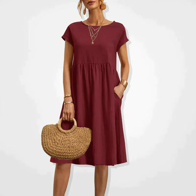 Robe midi à poches pour femmes