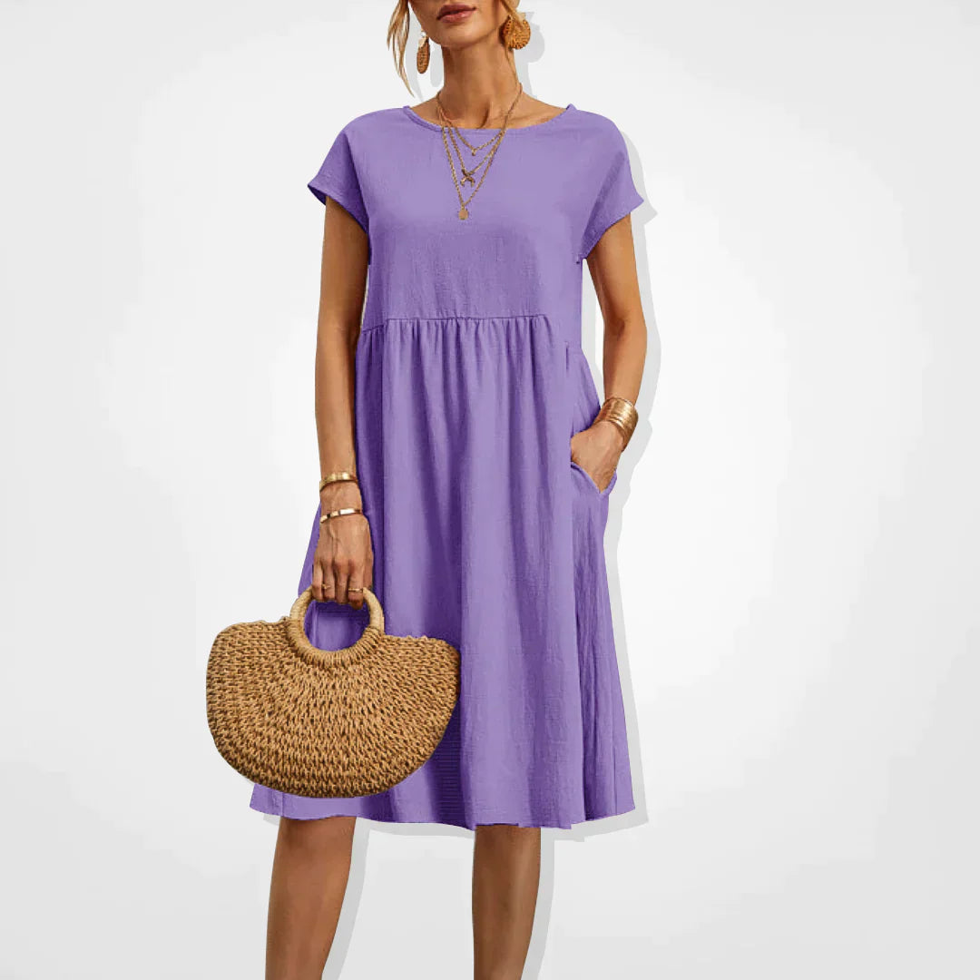 Robe midi à poches pour femmes