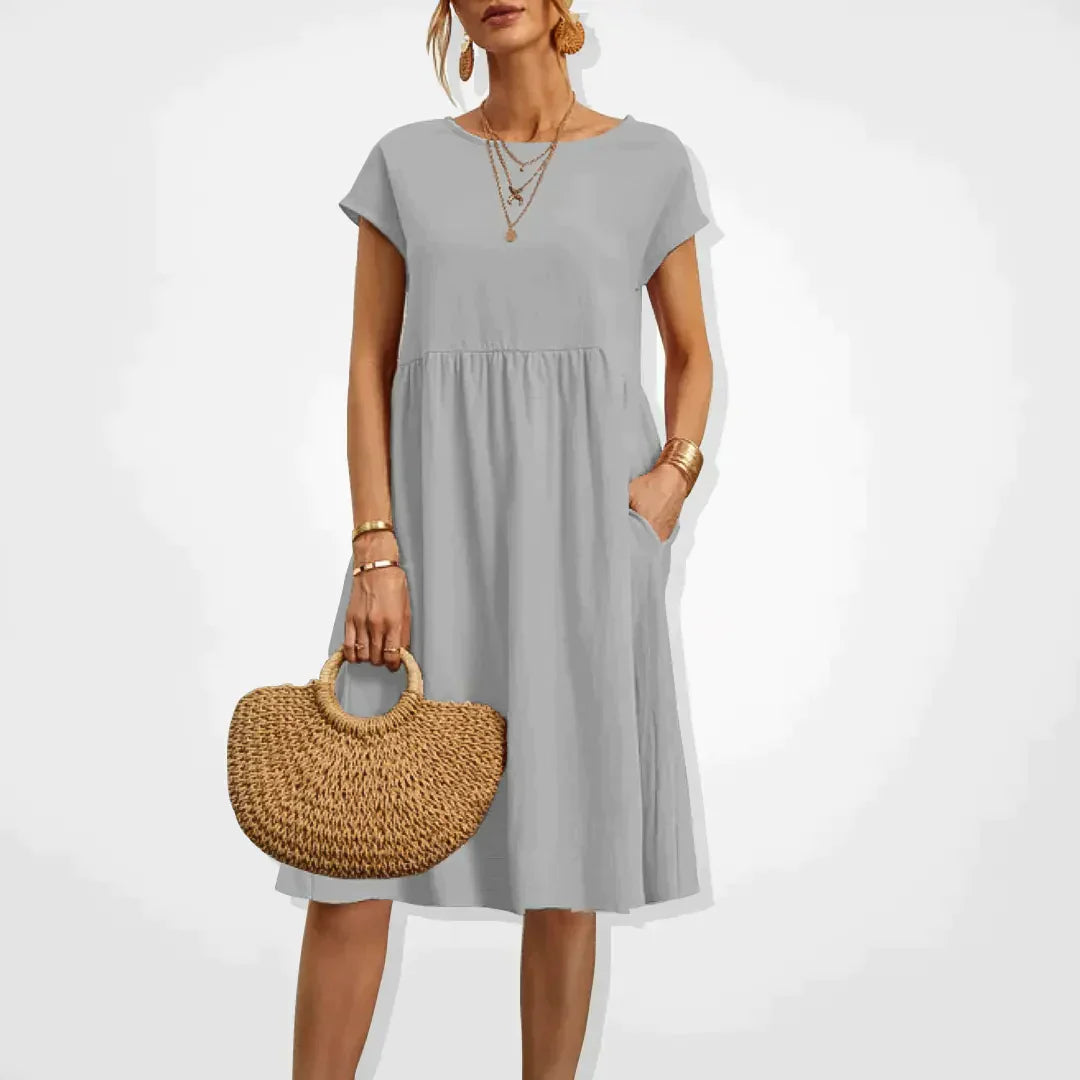 Robe midi à poches pour femmes