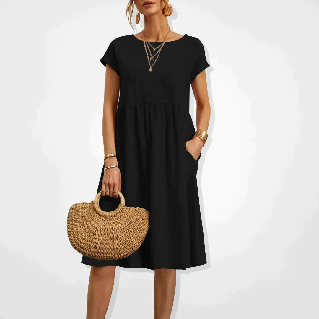 Robe midi à poches pour femmes