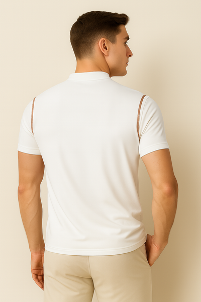 Polo Élégant Décontracté-Chic pour Homme – Blanc