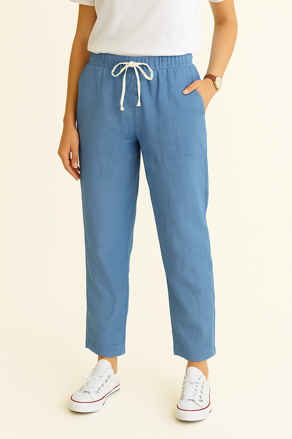 Pantalon d'été classique à jambes droites pour femmes