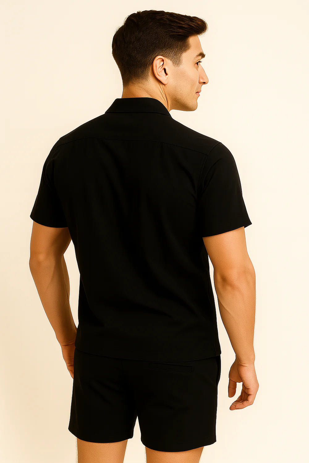 Ensemble élégant pour hommes – Polo et short – Noir