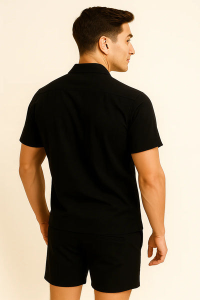 Ensemble élégant pour hommes – Polo et short – Noir