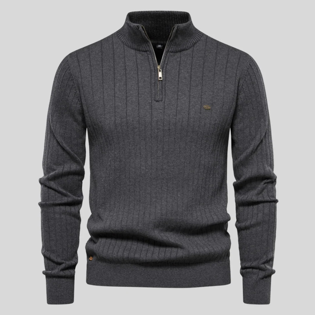 Pull zippé en tricot pour hommes