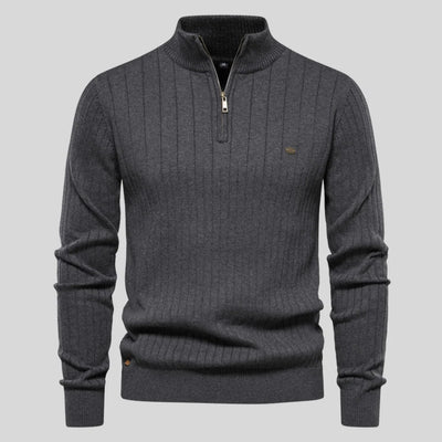 Pull zippé en tricot pour hommes