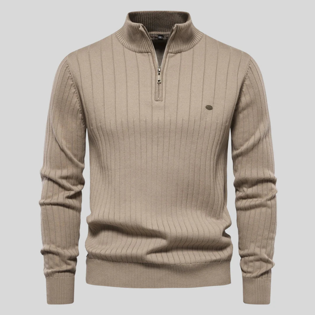 Pull zippé en tricot pour hommes