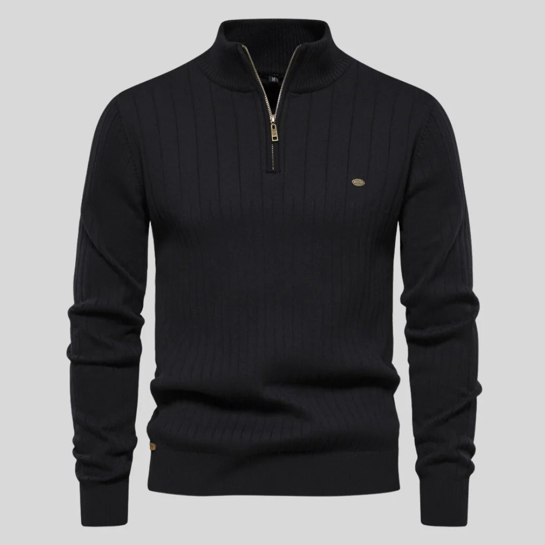 Pull zippé en tricot pour hommes