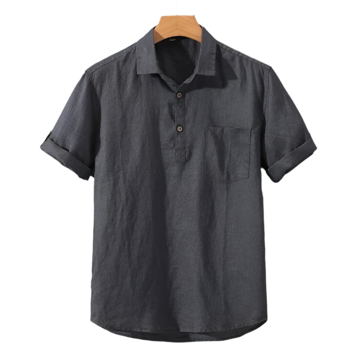 Polo Classique d'Été en Lin pour Homme – Gris