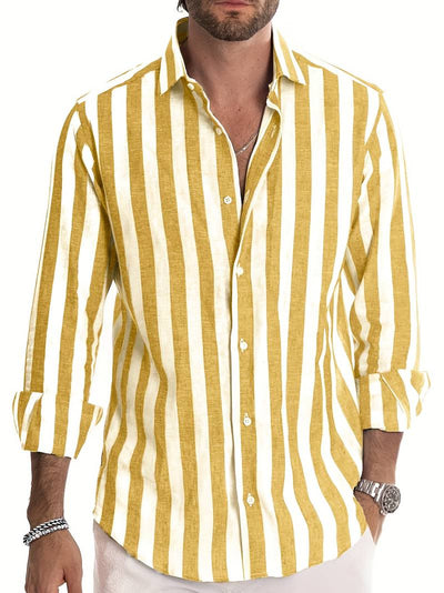 Chemise rayée à manches longues pour hommes