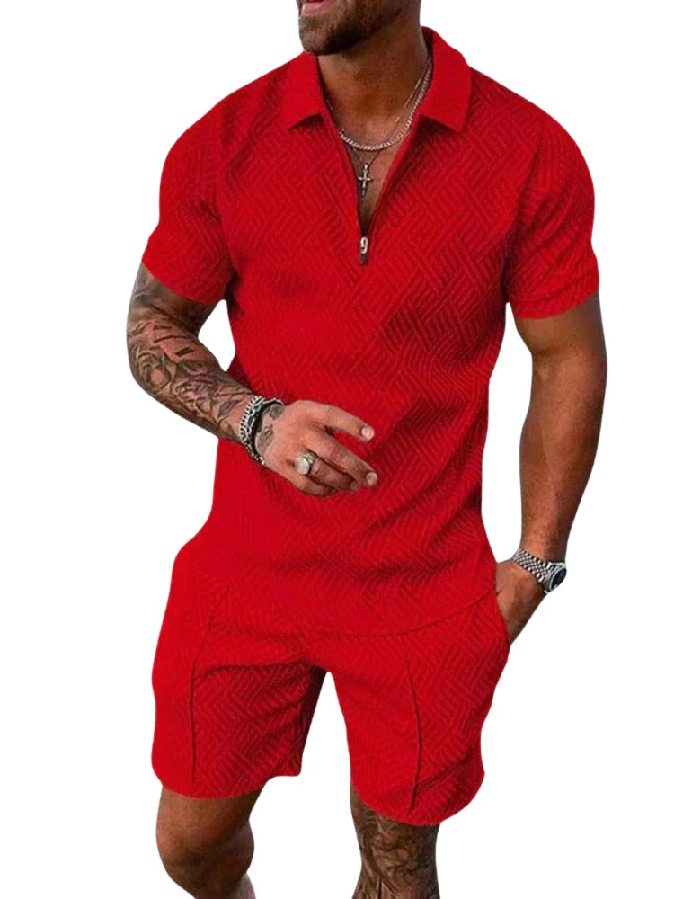 Ensemble d'été avec polo et short pour hommes