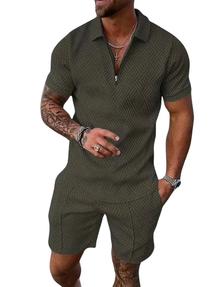 Ensemble d'été avec polo et short pour hommes