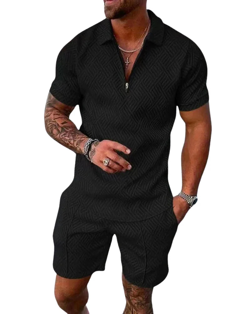 Ensemble d'été avec polo et short pour hommes