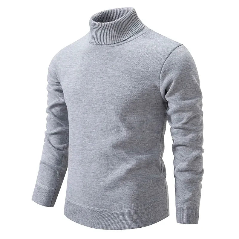 Pull à Col Roulé Élégant pour Homme – Gris