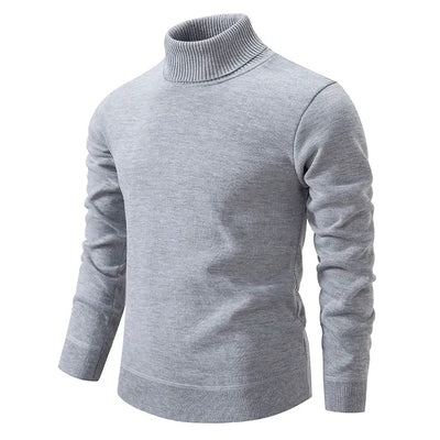 Pull à Col Roulé Élégant pour Homme – Gris